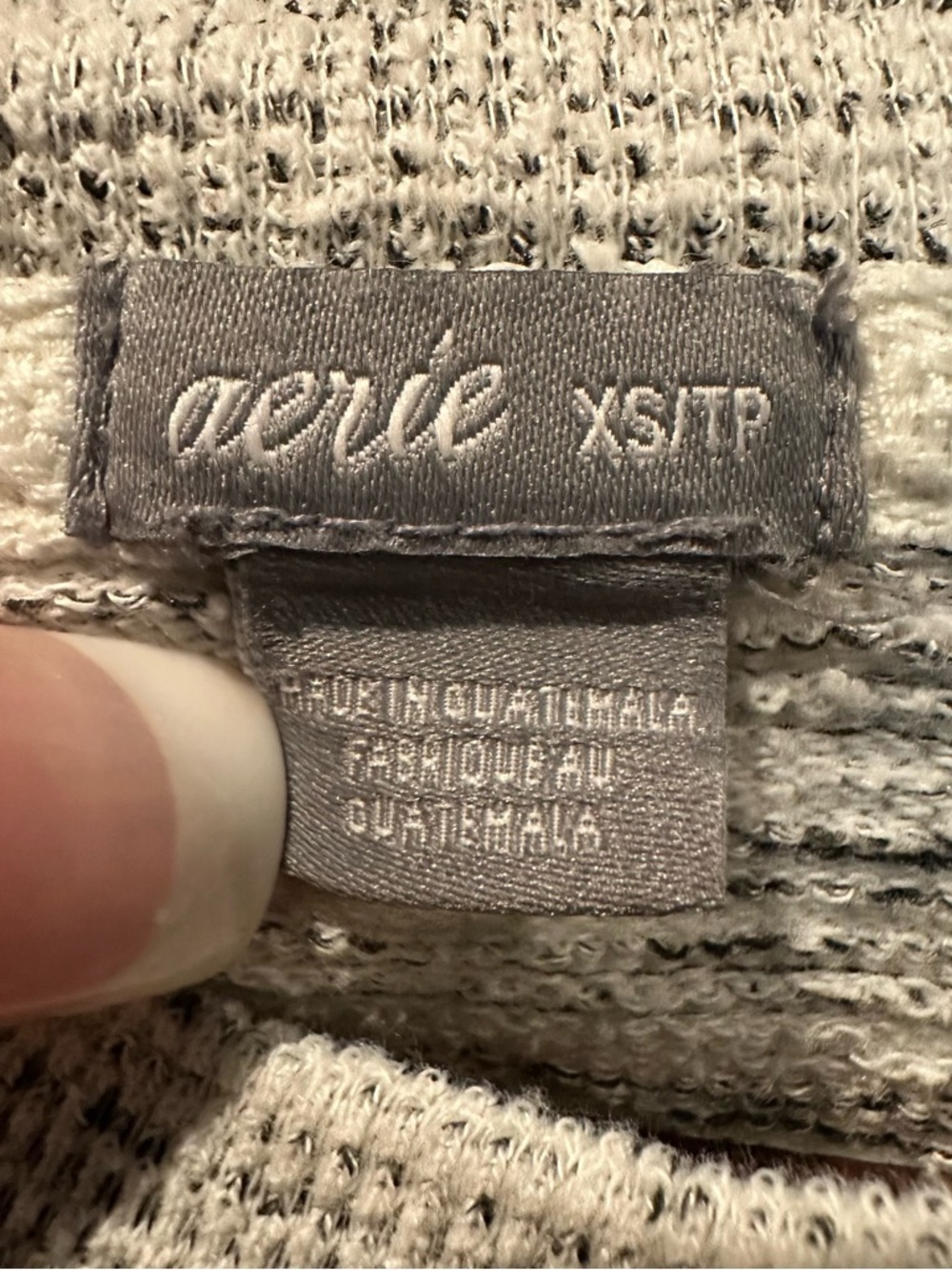 Aerie Sweater Gray White Pullover Crew Neck Long Sleeves Casual Women’s Size XS - Picture 9 of 9